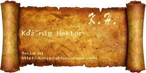 Kőnig Hektor névjegykártya